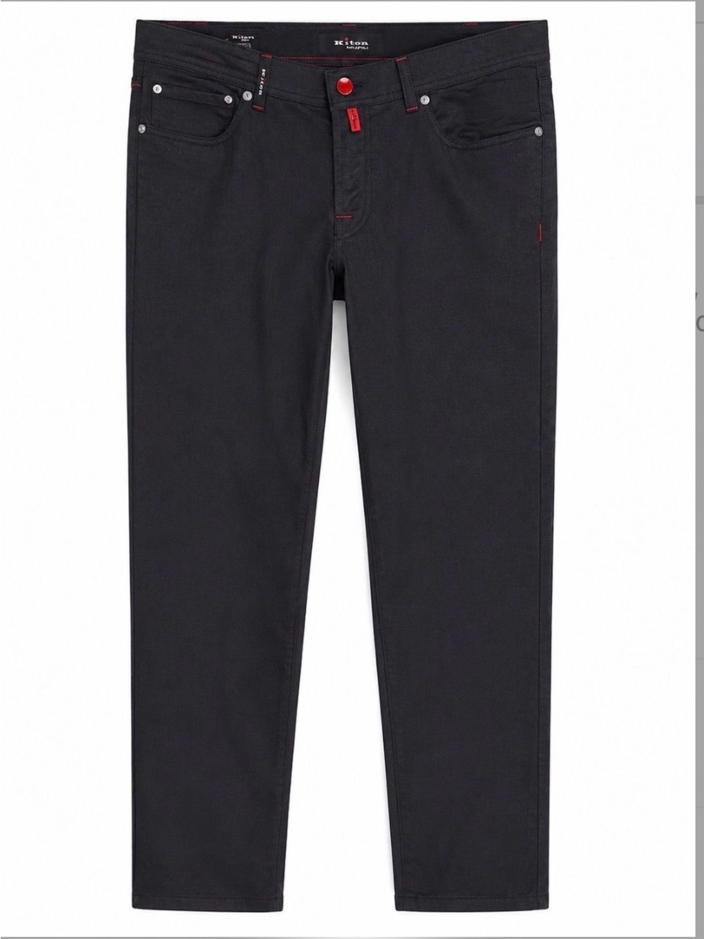 $1995 Kiton 5 Pocket Trouser in Charcoal Gray/ Black 33 Waist